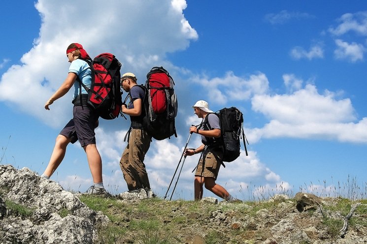 Wandelaars in de bergen