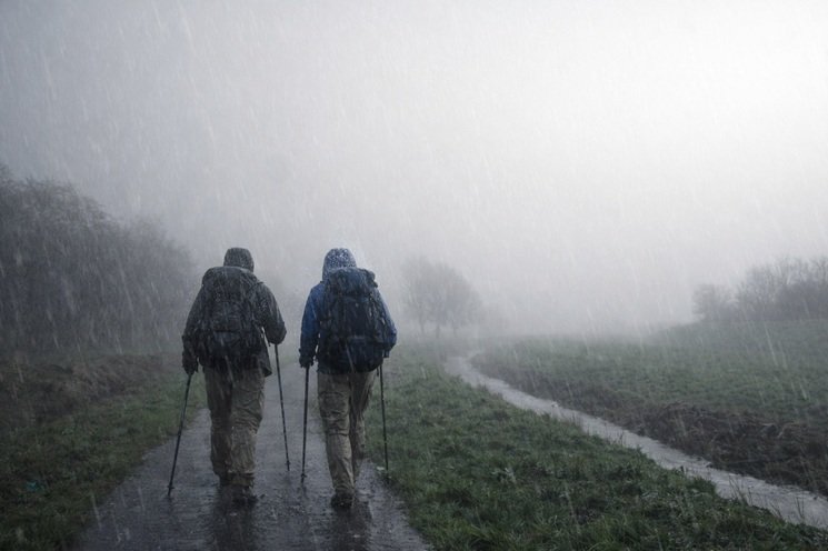 Wandelen in de regen